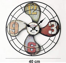 BTZHY Wall Clock,Large 16 Inches Metal Fan Shaped Outdoor Clocks for The Garden Wall Mounted Ornament Open Face Outside Clock Weatherproof Indoor Outdoor Decoration Clock