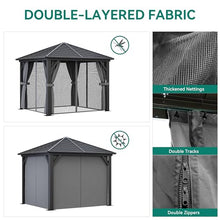 YITAHOME 10x10ft Hardtop Gazebo with Nettings and Curtains, Heavy Duty Galvanized Steel, Gray