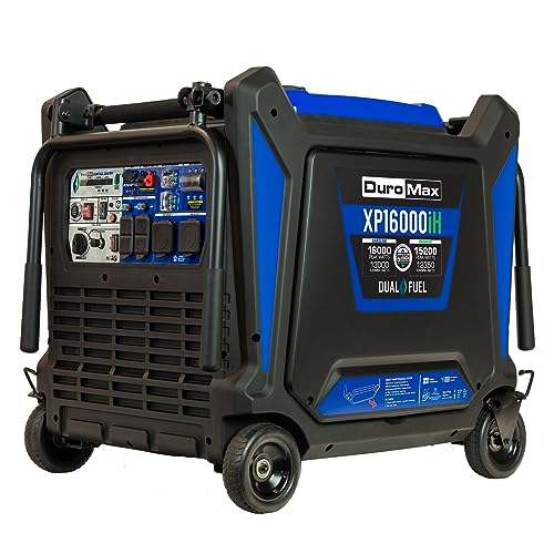 DuroMax XP16000iH 16,000-Watt Dual Fuel Portable Digital Inverter Generator - Gas & Propane, Remote Electric Start, Whole Home Power Backup, Transfer Switch Ready, RV & Emergency Ready