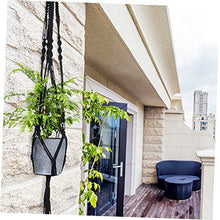 4 pcs Holders for Ceiling Rope Macrame Wall Outdoor Flower Garden Black W Decorations Decorative Hangers Bohemian Pot Holder Hanger Plant Planter Indoor Decor Planters Baskets (As Shownx4pcs