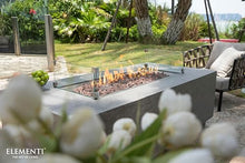 Elementi Andes Propane Gas Fire Pit Table Bundle Cast Concrete with Concealed pullout Propane Tank Storage Drawer | Electronic Ignition | Canvas Cover, Lava Rock Included | Light Gray (Propane Gas)