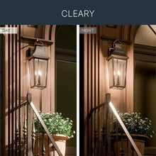 Kichler 30 Inch Cleary 3 Light Outdoor Modern Traditional Wall Light, with Clear Glass in Olde Bronze, Waterproof Aluminum, (30" H x 10.5" W), 59196OZ