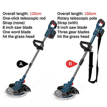 RWGOVLU Brushless Cordless String Trimmer Kit, Electric Weed Eater Battery Powered, 21V Weed with 2 Li-Ion Battery, 2 in 1 Brush Cutter with 8"" Blade, Edger Lawn Tool for Yard Garden Sidewalks,A