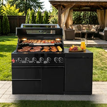 63" Modular Outdoor Kitchen Island,6-Burner 85,000 BTU Stainless Steel Propane Grill with Infrared Burner,Storage Cabinets,and Granite Countertop.Gas Grill for Backyard & Patio BBQ.