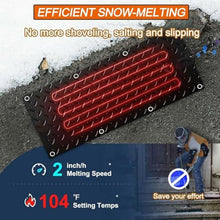 iumLeap Heated Snow Melting Mats, Non-Slip PVC Outdoor Driveway Mats with Power Cord, Rubber Snow and Ice Melting Pads, 5pcs-25.4 * 121.9cm