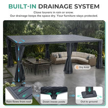 AURESTEAD 12x24 FT Louvered Pergola, Adjustable Aluminum
