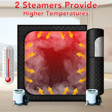 WQVOX Double Infrared Steam Sauna, Portable Infrared Sauna, Enlarged Size and Two 3L Steamers, Two Upgrade Chairs, Infrared Sauna Room with 660 & 850nm Red Light Therapy, 72 "x 50" x 36 ", Black