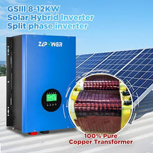 CAMINI 8000W 48V Hybrid Solar Inverter, 24000W Peak, 120/240V Split Phase Pure Sine Wave, UL1741 Certified, Built-in 2 MPPT Solar Charger, Low Frequency Off-Grid Inverter for Home & Business