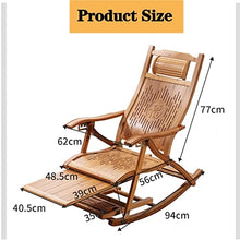 Patio Rocking Chair Wooden Chair Folding Recliner Foldable Sun Lounger Chairs,Comfort Bamboo Rocking Chair Ergonomic Patio Chaise Lounge Deck Chair