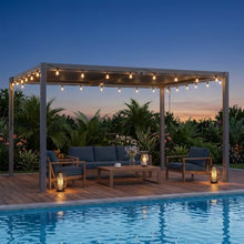 ADRERIC Louvered Pergola 10'x13' Outdoor Pergola with Roof, Heavy Duty Aluminum Frame, Hardtop Gazebo with Adjustable Louvers for Patio, Deck and Backyard, Gray