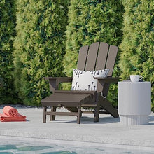 Flash Furniture HDPE Adirondack Chair with Cup Holder and Ottoman, Brown