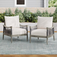 Christopher Knight Home Havets Set of 2 Patio Acacia Wood Club Chair with Woven Rope, Outdoor Armchair, Water-Repellent Thick Cushion Deep Seating for Porch, Garden, Backyard, Balcony, Gray+Beige