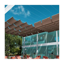 Retractable Pergola Canopy Cover - U Shape Wave Sail Shade,
