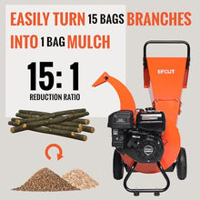 EFCUT C40 Wood Chipper 4" inch Max Diameter Capacity 9 HP 274cc Gas Powered Engine Heavy Duty Shredder Mulcher
