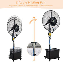 GFJYKDL Misting Fan, Oscillating Stand Up Fan with Mist, 3-Speed and Adjustable Height, Cooling Fan for Patio, Outside Restaurant, Garage, Gym,71cm/28in