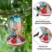 ZYBB Glass Hummingbird Feeder Bird Feeder Hummingbird Feeder Bird Perch for Outdoors Patio Hand Blown