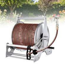 Stainless Steel Dual Purpose Wall & Floor Hose Storage Rack A-10mHose