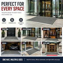 Eejovative Heavy Duty Rubber Doormat for Front Door Outside, Non-Slip Backing, Sturdy for Indoor or Outdoor(Black WxL 100x180cm/3.3x5.9ft)