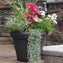 Sturdy Essentials Megapot Commercial Planter 35" Diameter Large Plant Pot | Lightweight but Durable Plastic Construction with Stone Look | Weather Resistant Faux Stone - Black
