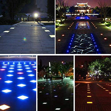VZCOMM Outdoor Ground Light Embedded LED Landscape Lights 4 Pack IP66 Waterproof Square Pathway Lights for Driveway, Deck, Step, Garden Landscape Light, AC85-265V(Warm White,48W)
