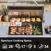 COWSAR 4-Burner Gas Grill, 42000 BTU BBQ Grill, Stainless Steel Barbecue Grill with Side Burner, Enameled Cast Iron Grill, Pull-Out Oil Tray, Suitable For Outdoor, Backyard Barbecues
