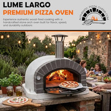 Authentic Pizza Ovens Lume Largo Premium Wood-Fired Outdoor Pizza Oven, Handmade in Portugal, Triple-Insulated Brick Oven, Drop-Down Door, Stainless Steel Chimney, Thermometer & Baking Dish Included