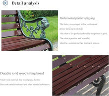 ERoomQ Outdoor GThe Bench,Heavy-Duty Park Bench with armrests and backrest, Patio Loveseats with cast Iron Frame and anticorrosive Solid Wood Slat