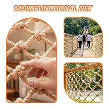 Natural Jute Hemp Rope Net, Heavy Duty Climbing Safety Net for Kids, Multi-Use Outdoor Protection Rope Netting for Playground Balcony Railings Stairs Fence Gar(Size:1M×9M(3.3FT×29.5FT),Color:Jute)