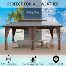 Yardsight 12'x18' Hardtop Gazebo Outdoor Aluminum Frame with Netting and Curtains