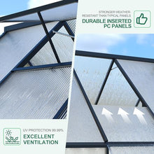GarveeLife 8'x10' Aluminum-Framed Polycarbonate Greenhouse, Heavy Duty Polycarbonate Greenhouse with Quick Setup Structure and Roof Vent, Large Enhanced Aluminum Green House Kit for Outdoors