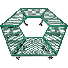 Global Industrial Hexagon Outdoor Tree Bench Expanded Metal 73" L x 63" W x 18" H Green