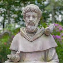 Zaer Ltd. Saint Francis Garden Statue with Birdbath, Antique Grey Magnesium, 30-36 Inch Height (30" Tall Sitting)