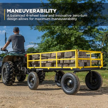 Gorilla Carts Steel Garden Cart, 4-Wheel Yard Cart, 1500 lb Capacity