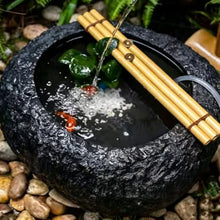 Bamboo Water Fountain with Pump, Garden Waterfall Decor for Garden, Landscaping Accent for Desk Patio Yard