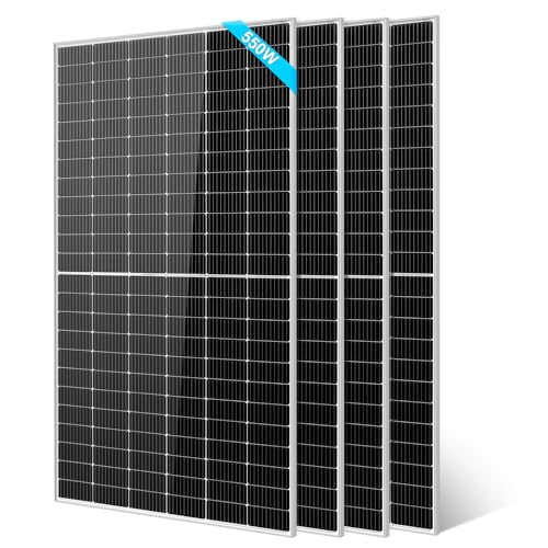 SUNGOLDPOWER UL61730 4PCS 550W Solar Panels Monocrystalline, Waterproof IP68, Grade A Solar Cell, High Efficiency Solar Panel for Charging Station,Household,Roof,On/Off Grid Solar system (Total 2200W)