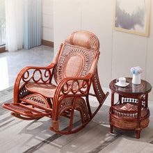 Chinese Rattan Lounge Chair, Rocking Chair for Patio, Garden Balcony Hand-Woven Rattan Chair, Let You Enjoy Relaxing(Red,160 * 100 * 68cm)