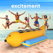 SereneLife Inflatable Floating Banana Boat Towable Tube Yellow
