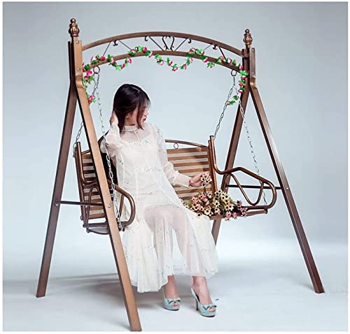 KYTGFH Patio Swing Porch Hang Club Bench Chair,Outdoor Patio Swing Chair,Princess Swing Bed Backyard Furniture Lazy Daze Hammocks Swing Bench Outdoor Porch Garden(Gold)