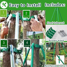 REMYS Windproof Plant Fixed Support Frame for 4"-15" Dia Tree Protection, Heavy Duty Tree Stake Supports, 3 4 5 6 7 8 Ft Tall(Green-Dia (9 4/5in),6.5ft)