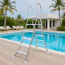 AIBOTY 52 Inch Versatile Stainless Steel A Frame Above Ground Swimming Pool Ladder with Heavy Duty Plastic Double Sided Steps, 550 lbs Capacity,5 Step for 63 in