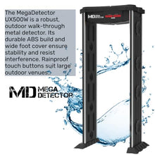 Walk Through Metal Detector, MegaDetector® 6-Zone IP65 Outdoor Black Gate