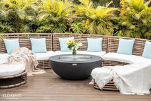 Elementi Lunar Bowl Cast Concrete Fire Table Bundle, Outdoor Fire Pit Fire Table Patio Furniture, Dark Gray (Natural Gas)