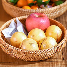 Handmade Living Room Snack Fruit Bowl Vegetable Basket Wicker Picnic Plate Food Bread Basket (Size : 26cm) (23cm)