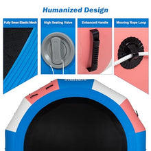 GIRISHIP Inflatable Water Trampoline 15FT with Electric Pump Blue-Pink-White
