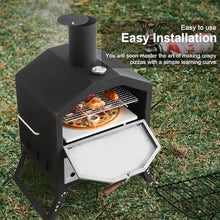 YUEWO Portable Outdoor Pizza Oven Stainless Steel with Folding Legs Cooking Stone & Waterproof Cover for Backyard Parties, Camping, and Picnics