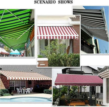 WZUOPG Manual Retractable Awning Door Window Awning Shelter Outdoor Canopy Home Deck Canopy with Manual Crank Handle（Frame included ）, 22.9x11.5ft