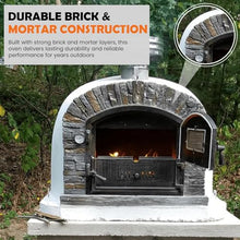 Authentic Pizza Ovens Ventura Preto Premium Wood-Fired Pizza Oven, Handmade in Portugal, Triple-Insulated Brick Oven, Rotisserie-Capable, Dutch Door, Stainless Steel Chimney, Thermometer Included