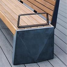 ZTHYSHXA Park Bench Backrest Armrests Wood Bench with Stainless Steel Metal Fram for Indoor Outdoor(Medium)