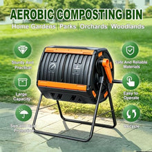 Rotating Compost Bin Dual Chamber for Kitchen Organic Waste