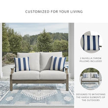 Signature Design by Ashley High Back Outdoor Loveseat, Brown/Beige